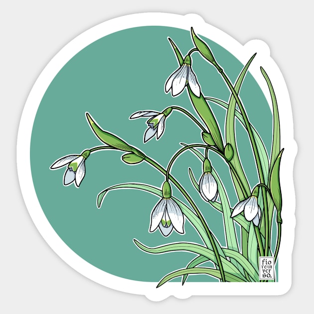 Snowdrop Sticker by Mhaddie